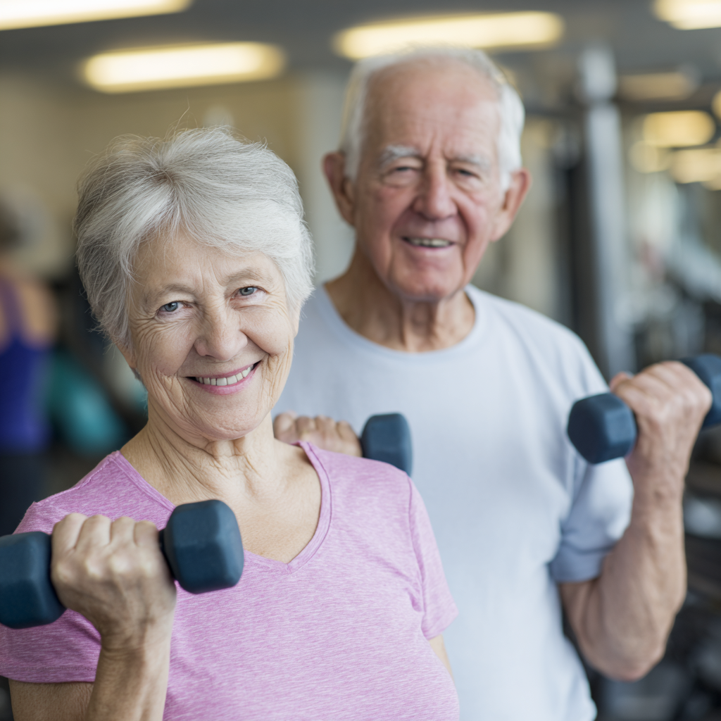 senior adults demonstrating improved fitness and wellness